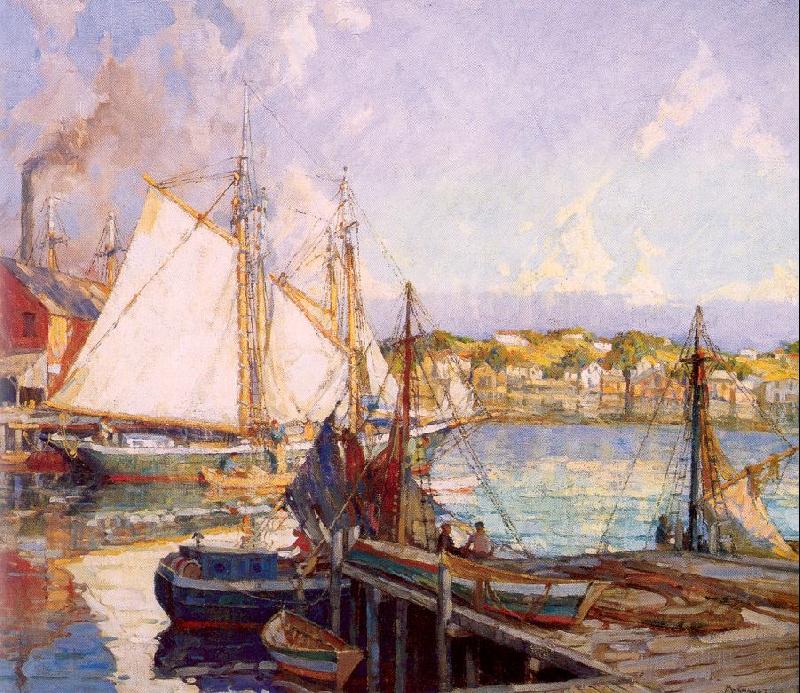 Mulhaupt, Frederick John Summer, Gloucester Harbor Sweden oil painting art